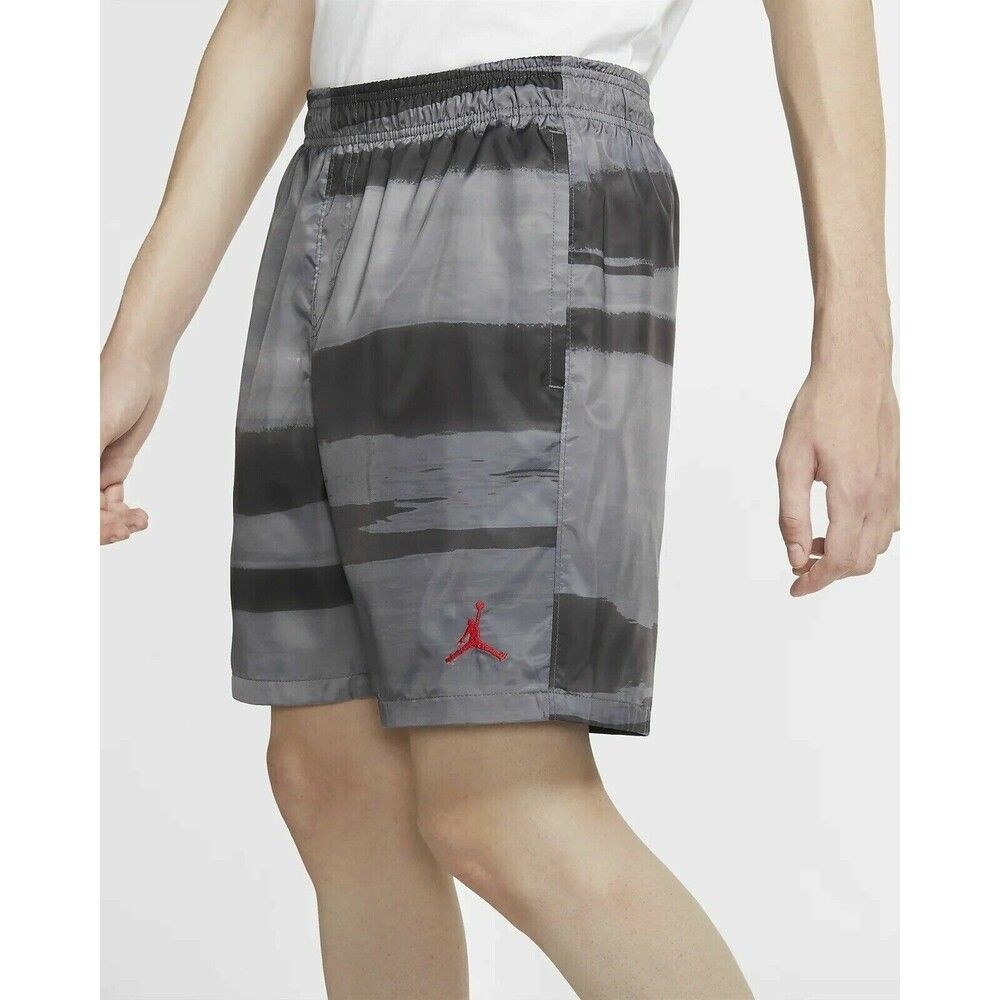 Jordan Vintage NWT AJ11 Legacy Shorts Nylon Black Silver Large